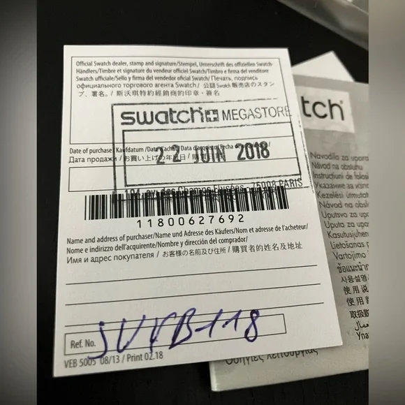 RARE Swatch Chrono Watch Skin Be Lined SUYB118 w/Papers NEW Wristwatch Timepiece - Picture 9 of 9